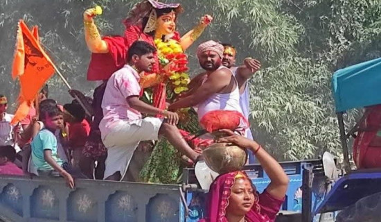 रूपनीमा लक्ष्मीको प्रतिमा बिसर्जन
