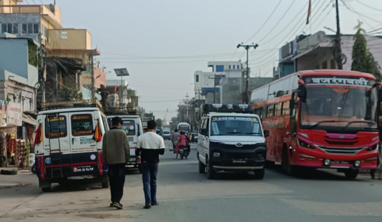 बसपार्क सञ्चालनमा नआउँदै सडकमै पार्किङ