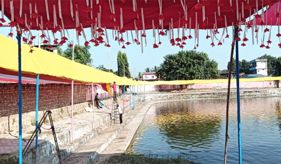 छठ पर्वका लागि स्वागत द्वारदेखि घाट निर्माण