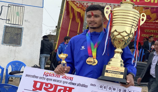 झापा गाउँपालिकालाई दुतिया मेला भलिबल उपाधि