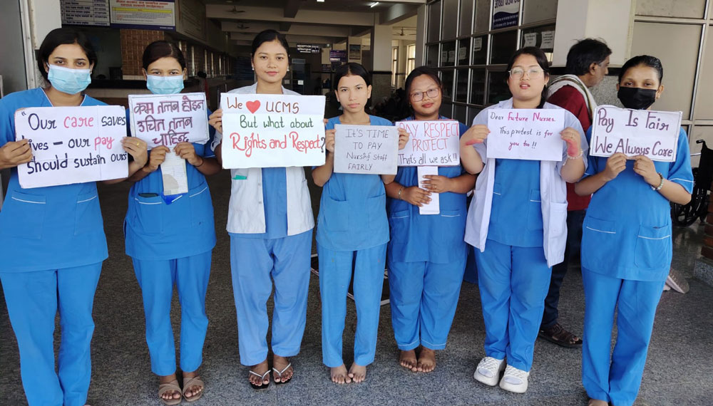 नर्सको आन्दोलन जारी