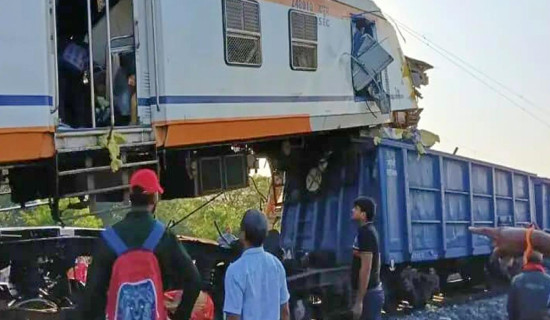 मध्य भारतमा रेल दुर्घटना : यात्रु र मालवाहक रेल ठोक्किँदा कम्तीमा ११ जनाको निधन