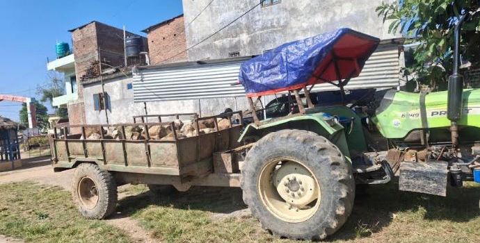 अवैधरुपमा ढुंगा उत्खनन् गर्ने ट्याक्टर नियन्त्रणमा