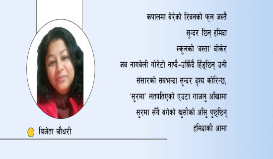 रिबनको फूल जस्ती... (कविता)