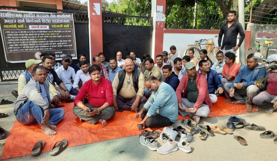 करदाता सेवा कार्यालय सार्ने निर्णयको विरोधमा उद्योगी व्यवसायीको धर्ना