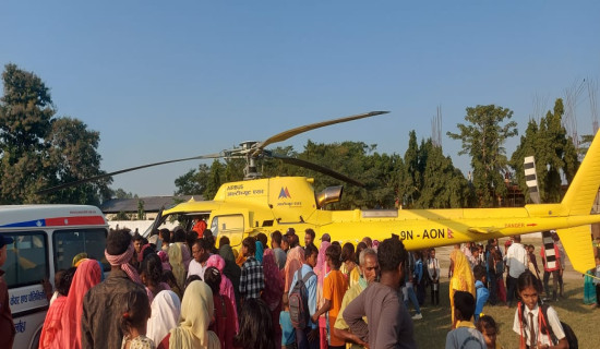 सवारी दुर्घटनाका घाइतेलाई हेलिकप्टर मार्फत काठमाडौँ लगियो