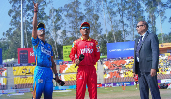 एनपिएलः लुम्बिनी र कर्णालीको खेल सुरु, लुम्बिनीलाई सुरुआती झट्का