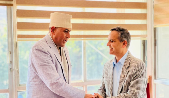 गृहमन्त्री अर्याल र निवर्तमान सांसद खतिवडाबिच भेटवार्ता