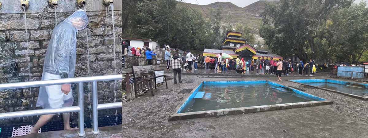 मुक्तिनाथको १०८ धारामा प्लाष्टिक र रेनकोट ओढेर स्नान गर्न नपाइने