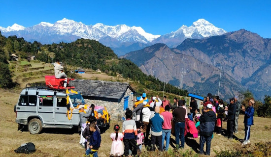 चाङ्गाबाट देखिने मनोरम हिम शृङ्खला