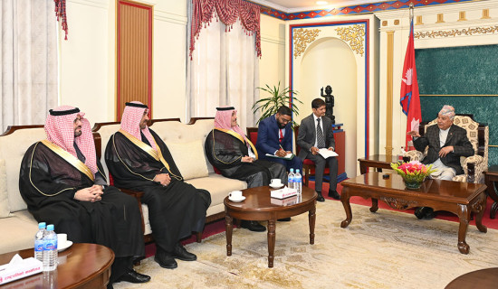 राष्ट्रपति पौडेलँसँग साउदी अरेबियाका राजदूत अबुहैमेदको शिष्टाचार बिदाइ भेट