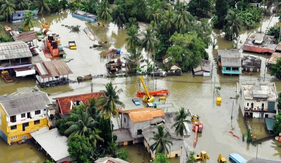 श्रीलङ्कामा भीषण बाढी-पहिरो : १२३ जनाको मृत्यु, १३० जना बेपत्ता