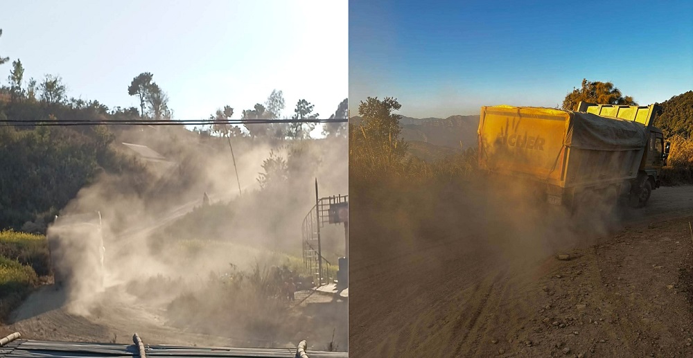 जीर्ण सडक कालोपत्रे नभएसम्म चुनढुङ्गा बोक्ने टिप्पर सञ्चालनमा रोक