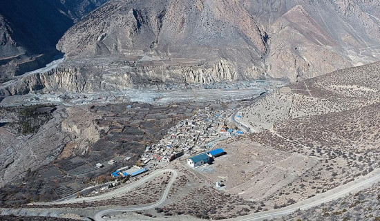 मुस्ताङको ठिनी गाउँ र आसपासका क्षेत्र