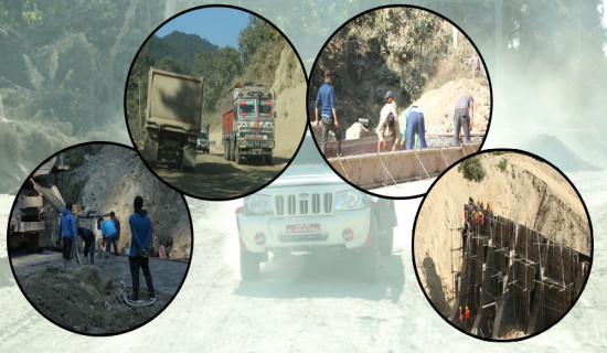 दाउन्नेमा काम तीव्र, यात्रुलाई सास्ती उस्तै (फोटो फिचर)