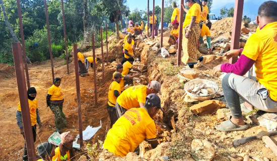 जनश्रमदानबाट दरबार क्षेत्र संरक्षण