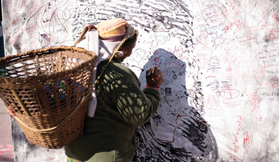 संसद् भवनअगाडि ‘जेनजी बलिदानी छाप’ चित्र