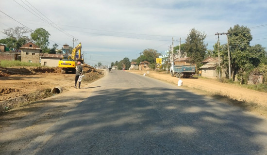 घोराही-तुलसीपुर चार लेन सडक निर्माणको काम तीव्र