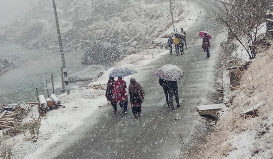 कर्णाली र सुदूरपश्चिमका उच्च पहाडी तथा हिमाली भेगमा हिमपातको सम्भावना