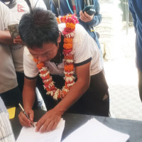 मन्त्री गिरीसँग चिनियाँ न्यायाधीश गुइसियाङको शिष्टाचार भेट