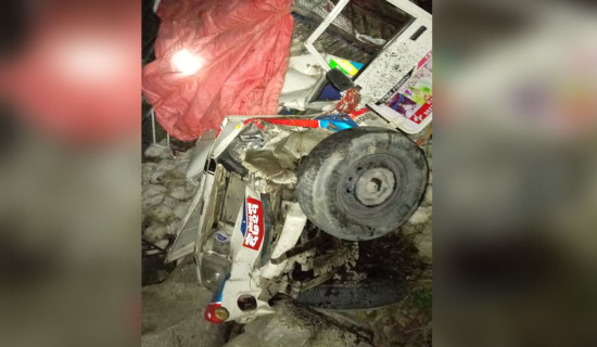 कुखुरा बोक्ने गाडी दुर्घटनाः एकको मृत्यु, दुई घाइते