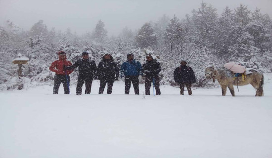 हिमपातसँगै मुगुको जनजीवन प्रभावित