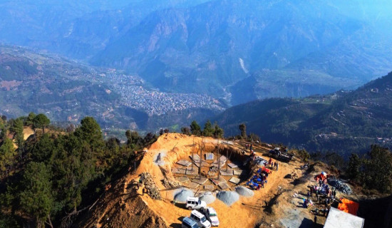 ‘ब्लु हिल’मा धमाधम पर्यटकीय पूर्वाधार निर्माण गरिँदै