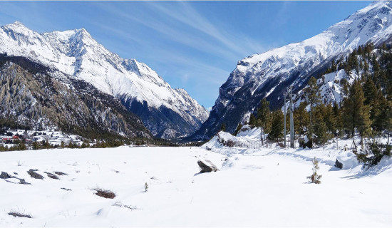 हिउँले भरिएको हुम्दे विमानस्थल