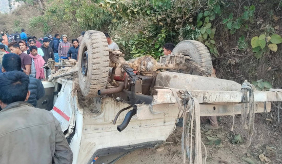 बोलेरो दुर्घटनामा दुई जना घाइते