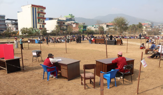 निर्वाचन प्रहरीलाई नमुना मतदानको अभ्यास (फोटो फिचर)