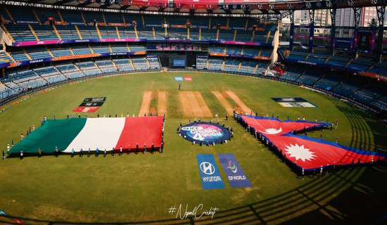 विश्वकप : इटालीविरुद्ध सुरुमा ब्याटिङ गर्दै नेपाल, शेर मल्ल आउट हुँदा ललितलाई अवसर