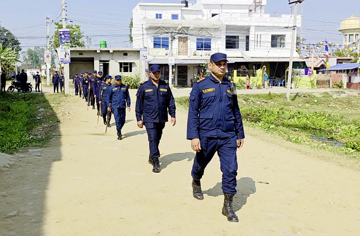 बाँकेमा निर्वाचन सुरक्षा लक्षित प्रहरी गस्ती