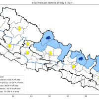 पश्चिमी न्यून चापीय प्रणालीका प्रभावले हल्का वर्षा र हिमपातको सम्भावना