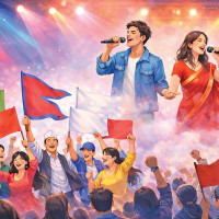 भाषण छोडेर भाकामा मत माग्दै