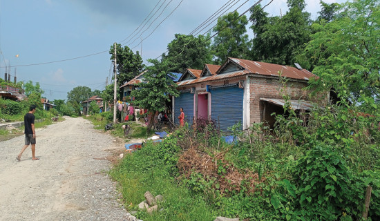 स्कुल र बस्तीबीच जग्गाको झ्याउलो