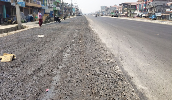 सर्भिस लेनको काम धमाधम