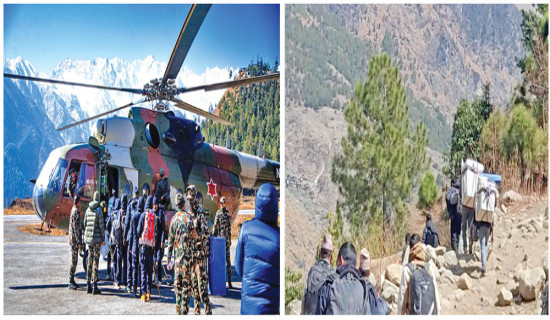 हिउँ छिचोलेर मतदाता गाउँमा