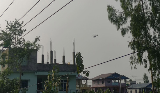 झापा क्षेत्र नं ५ मा नेपाली सेनाको हवाई गस्ती