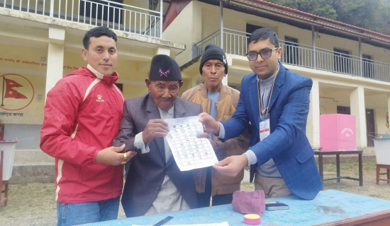 राप्रपा अध्यक्ष लिङ्देनद्वारा मतदान