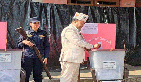 एमाले सचिव बस्नेतद्धारा मतदान