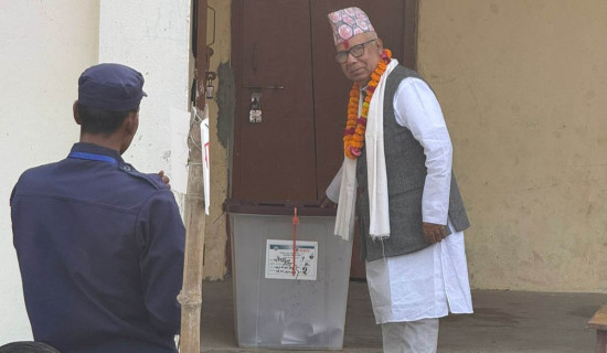 मन्त्रिपरिषद्का पूर्वअध्यक्ष रेग्मीद्वारा मतदान