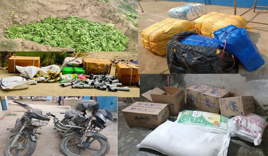 रूपन्देहीमा ६ लाख रुपियाँभन्दा बढी मूल्यका अवैध सामान बरामद