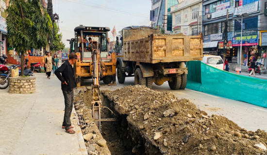 विद्युतीय तार भूमिगत आयोजना : तीनपटक म्याद थप्दा ६७ प्रतिशत काम