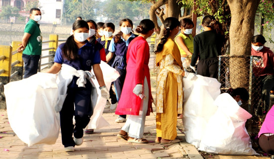 नेपालगन्ज वाटरपार्कमा प्लाष्टिक फोहोर संकलन