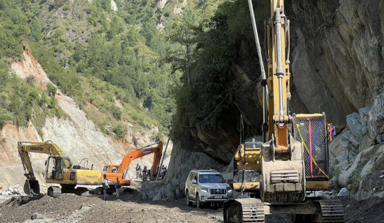 वर्षायाममा पुनर्निर्मित विपी राजमार्गबाटै यातायात सञ्चालन गर्ने तयारी