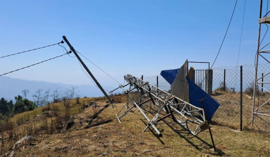 हावाहुरीले खोटाङमा रेडियोको रिपिटर टावर भाँचियो, प्रशासरण बन्द
