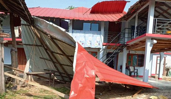 हावाहुरीले लाखौंको क्षति, विद्युत सेवा र राजमार्ग अवरुद्ध