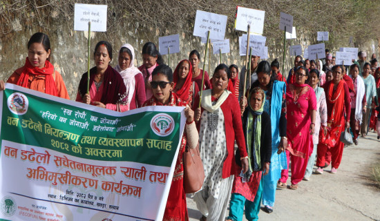 सल्यानमा वन डढेलो सचेतना सप्ताह सुरु