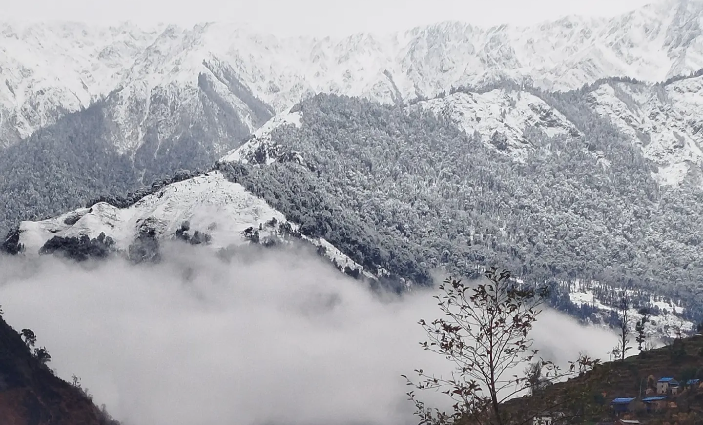 लेकाली क्षेत्रमा हिमपात, जनजीवन प्रभावित