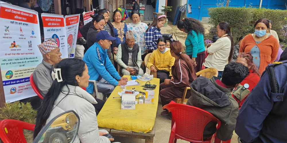 हिलिहाङ नसर्ने रोगको खोजपड्ताल : मधुमेह, उच्च रक्तचाप र मिर्गौलाको समस्या उच्च हुँदै